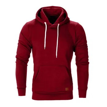 

Autumn Men Solid Color Hoodie Jogging Trainingspak Crewneck Casual Hooded Long-sleeved Sweatshirt Pullover