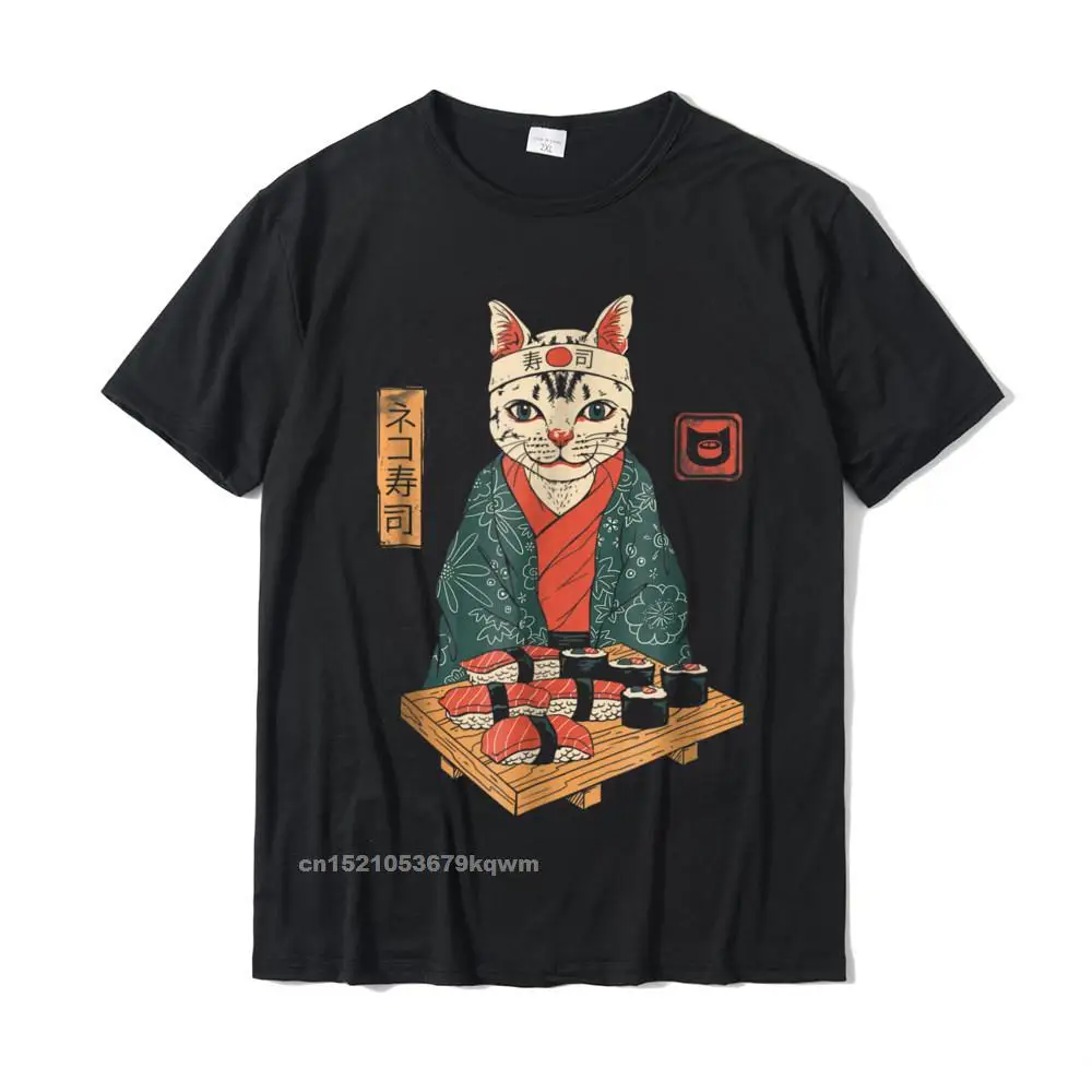 Cute Neko Sushi Bar T-Shirt Uomo Magliette Camisas Hombre Cosie Coupon Cotone Top Tees Casual Per Uomo