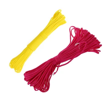 

2Pcs 550 Paracord Mil Spec Type III 7 Strand Parachute Cord 100 Feet Rose Red & Yellow