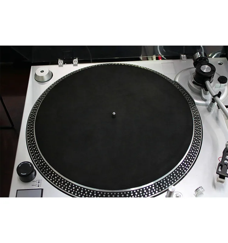 1" черный кожаный LP коврик+ пробковый проигрыватель LP коврик скрытый в звуке