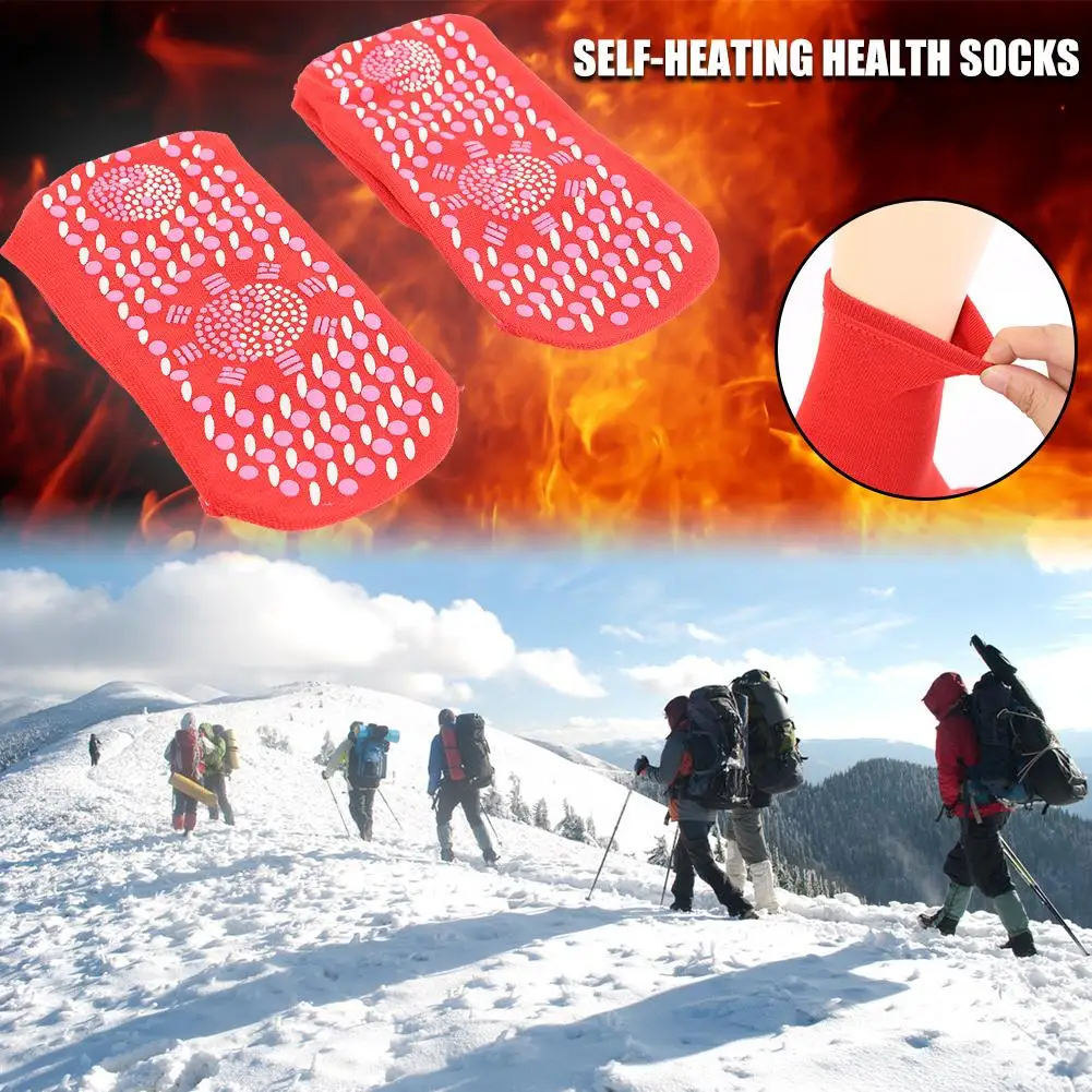Calcetines de Calefacción magnética para hombre y mujer, medias cálidas y cómodas para el invierno