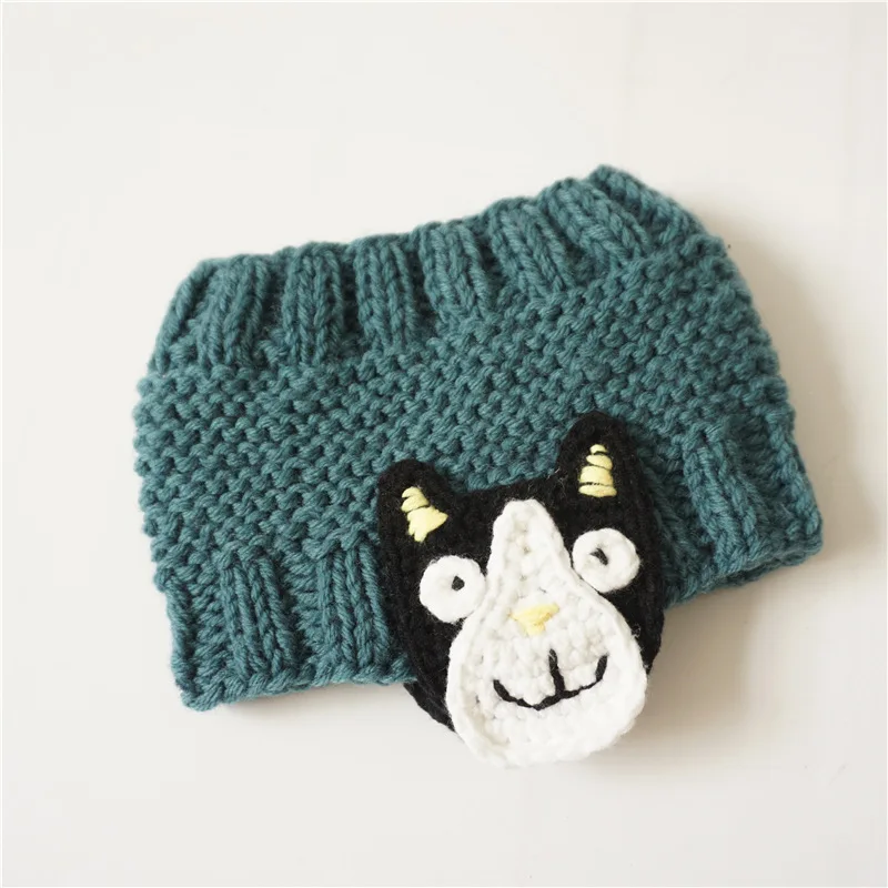 4 children Cute Solid Knitted turban bonnet cap - Цвет: 4
