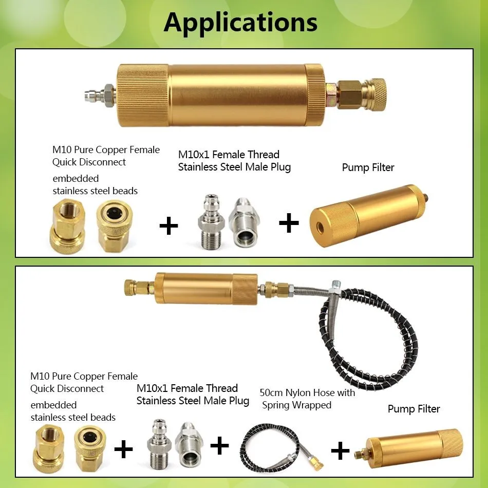 PCP Пейнтбол Airforce 300bar 4500psi ручной насос фильтр M10x1 сепаратор воды и масла фильтрация воздуха 50 см шланг давления быстрая муфта
