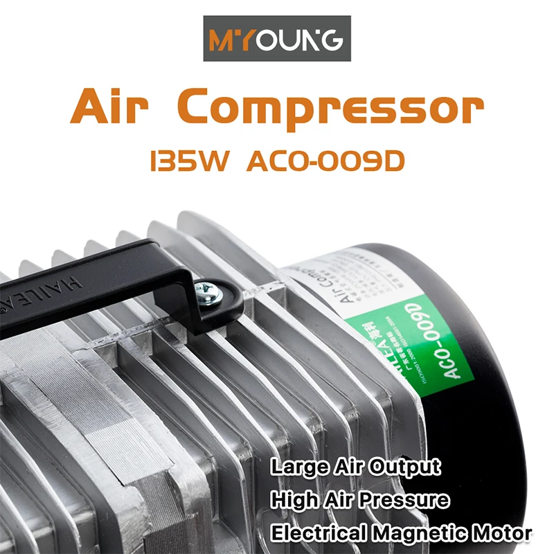 

Air Compressor Aco-009D Ac110v Ac220v 135W for Aquarium CNC Machine Air Blow Pump Original Aco009D Co2 Laser Compressor