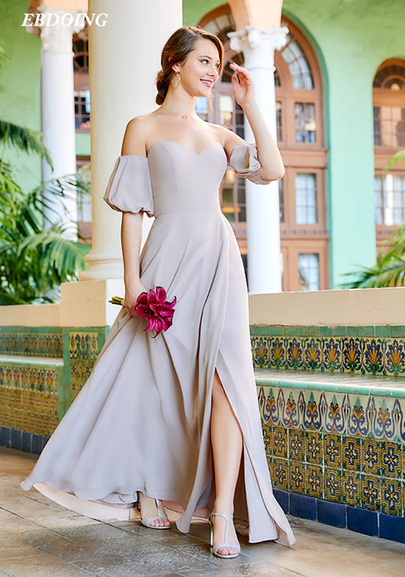 

Newest Bridesmaid Dresses A-line Sweetheart Neckline Robe De Soiree With Split Floor-length Plus Sizes With For A Party