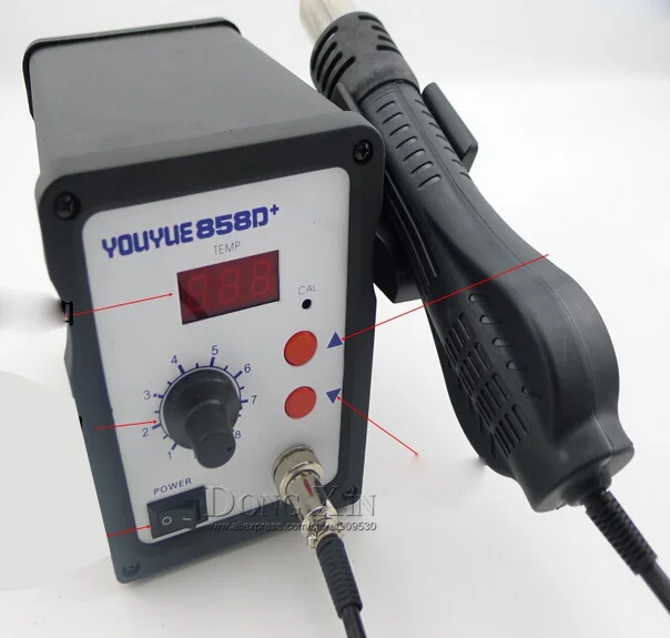700 Вт, пистолет для горячего воздуха YOUYUE 858D+ паяльная станция ESD, светодиодный, цифровая станция для демонтажа, обновление от 858D