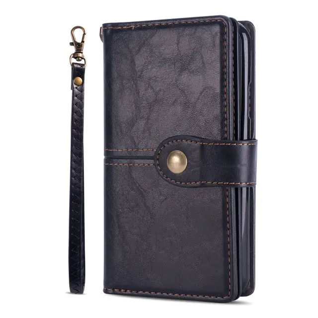 Черный Многофункциональный кошелек Etui для Coque iPhone 11Pro, чехол для iPhone 11 Pro Max, чехол-книжка для iPhone 11 Pro Max, Роскошный чехол - Цвет: Черный