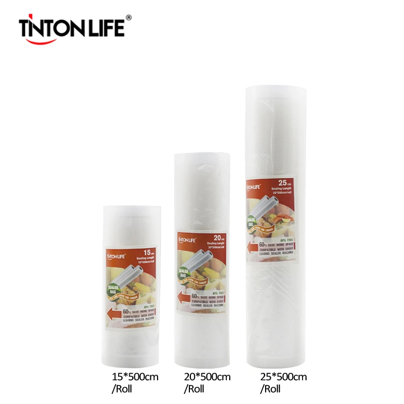 TINTON LIFE вакуумный упаковщик для пищевых продуктов, пакеты для хранения, вакуумные пластиковые рулоны, 5 размеров, пакеты для кухонного вакуумного упаковщика, чтобы сохранить продукты свежими - Цвет: 15-20-25