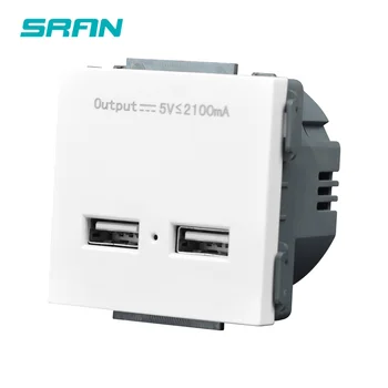 

SRAN 52*52 2usb outlet 5v2.1A wall Switch socket function module accessories suitable for 86*86 panels