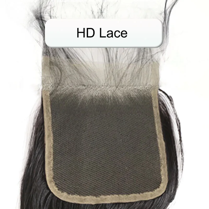 HD Lace Швейцарские HD прозрачные 4x4 кружева синтетическое закрытие прямые Remy бразильские человеческие Детские Волосы средняя часть натуральный цвет для черной женщины - Закрытие Цвет: HD Lace