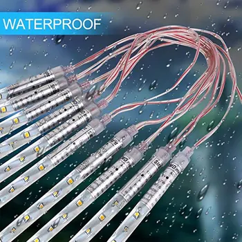

Rain Drop String Lights Led Meteor Shower Tube Lights Icicle Snow Falling Fairy Light For Party Holiday Garden Decoration