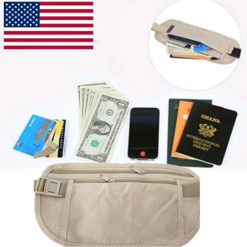 

Unisex Travel Waist Pouch Passport Money Belt Bag Hidden Security Wallet Men Women Casual Sport Waist Packs