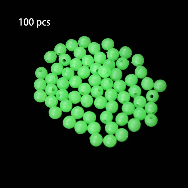 100pcs/lot Soft Fishing Beads Stopper 5mm Luminous Round Fishing