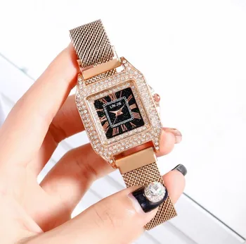 

Square Case Magnet Buckle Watches Quartz Wrist Watch Dress Clocks For Women Wristwatch Square Dials Orologio al quarzo da donna