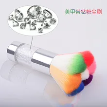 Новая стильная кисть для маникюра, кисть для чистки ногтей, кисть для чистки, кисть для румян с алмазной ручкой, высокое качество волос