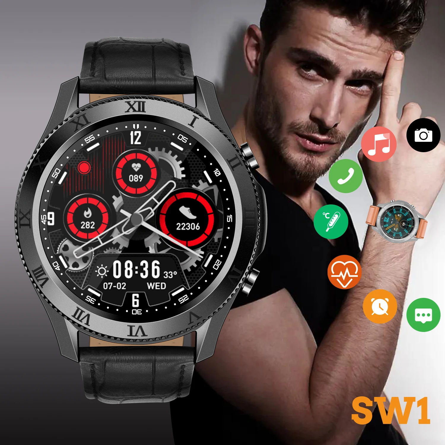 2021 Hot-selling 1.35 inch large screen smart watch men's Galaxy Watch sports watch suitable for Samsung Huawei sports watche