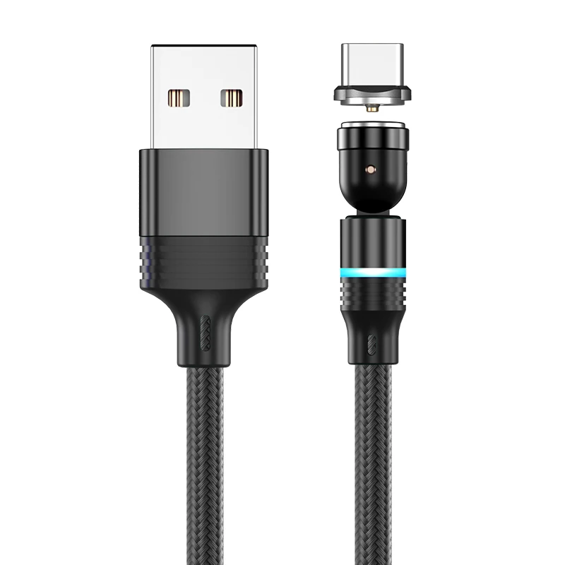 AUFU 540° Rotating Magnetic Charging Cable with USB and Type C Connections