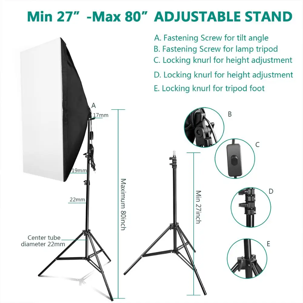 ZUOCHEN фотостудия 4x25 Вт Светодиодный светильник ing Kit 2" x 28" софтбокс фото студия набор светильник для Facebook Live
