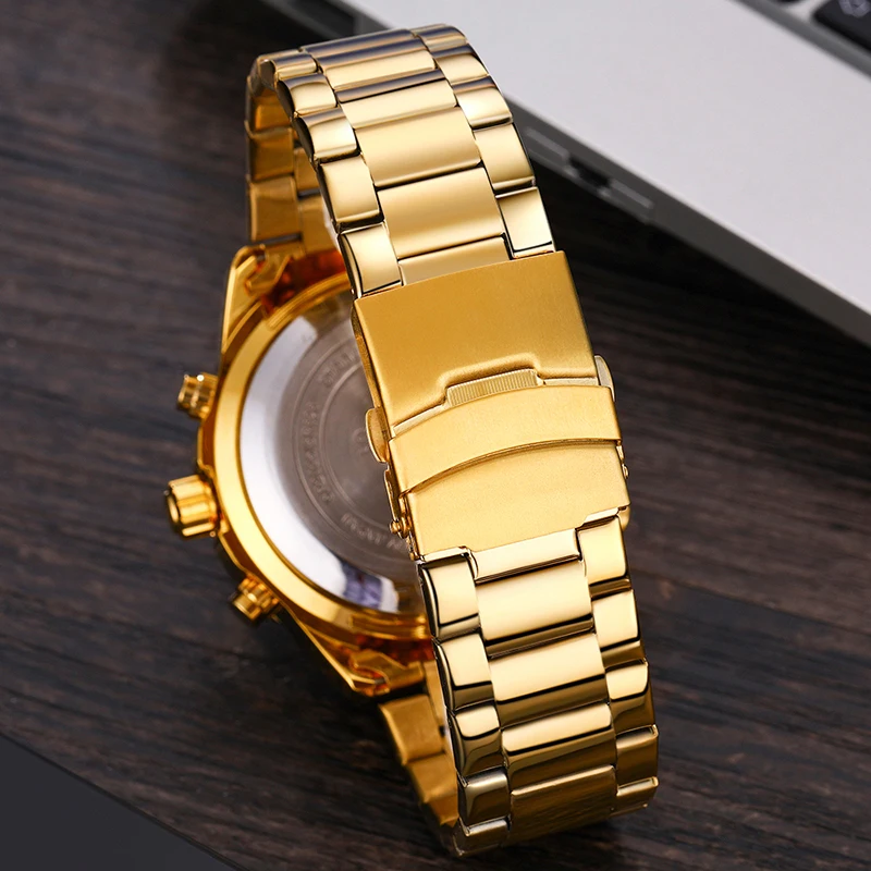 2020 New Stryve 8020 Luxury Men Watch Stainless Steel Military Dual Display Waterproof Quartz Digital Sports Watch reloj hombre