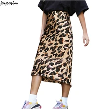 JAYCOSIN женские модные длинные платья с высокой талией и леопардовым принтом. Летняя Осенняя повседневная юбка с запахом, прямая юбка