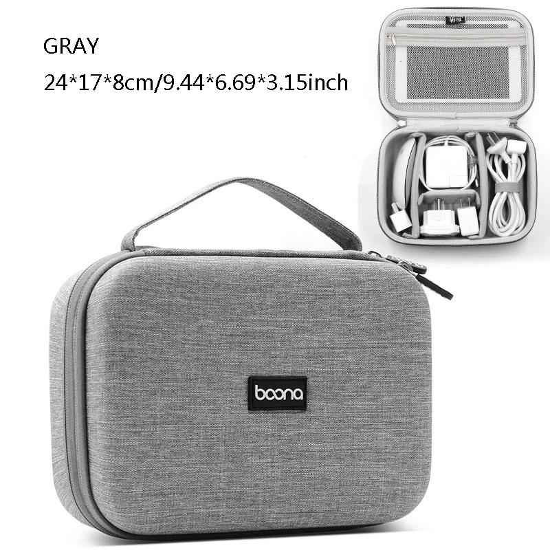 Description Picture 2 of itemCable Storage Bag Data Organizer For Notebook Power Bank Charger U Disk Earphones Electronic Accessories Black/Gray