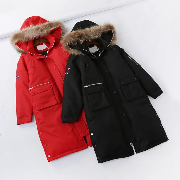 

Q916-Piece Winter Type Fried Thick Warm Cold Antifouling Large Fur Collar Mid-length down Jacket Coat Women's