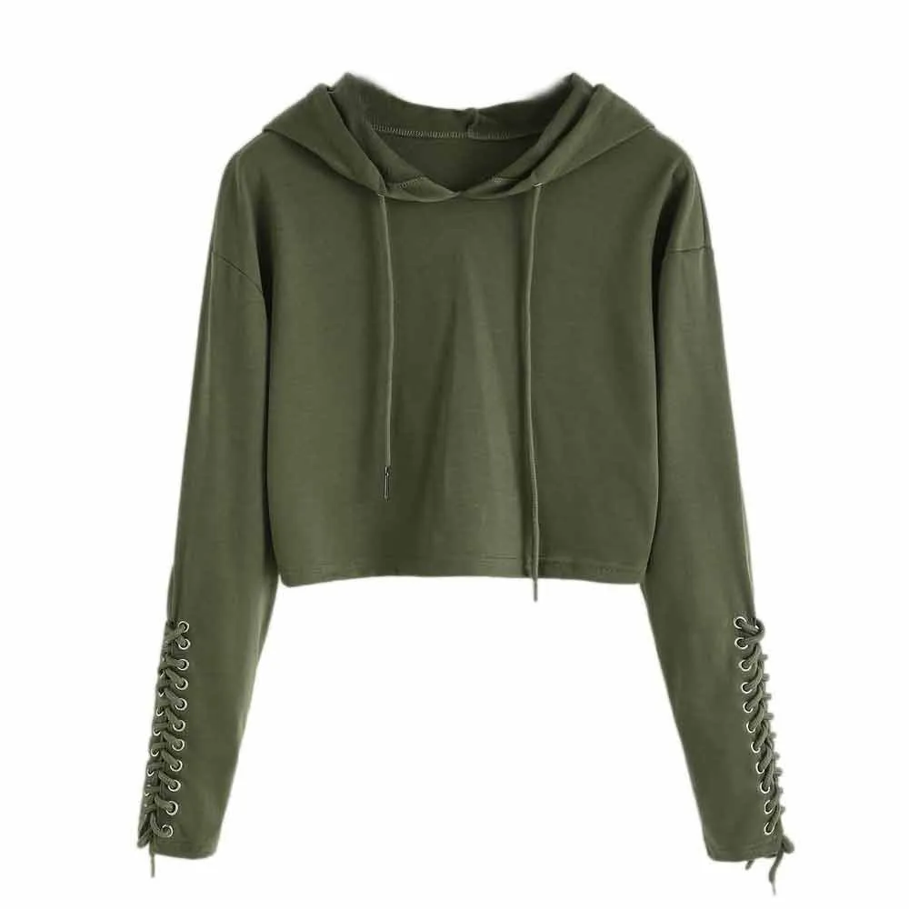 JAYCOSIN Fashion Women Casual Long Sleeve Sweatshirt Hoodie Unique Elegant Chic Comfortable Tie rope Design Sports Pullover Tops