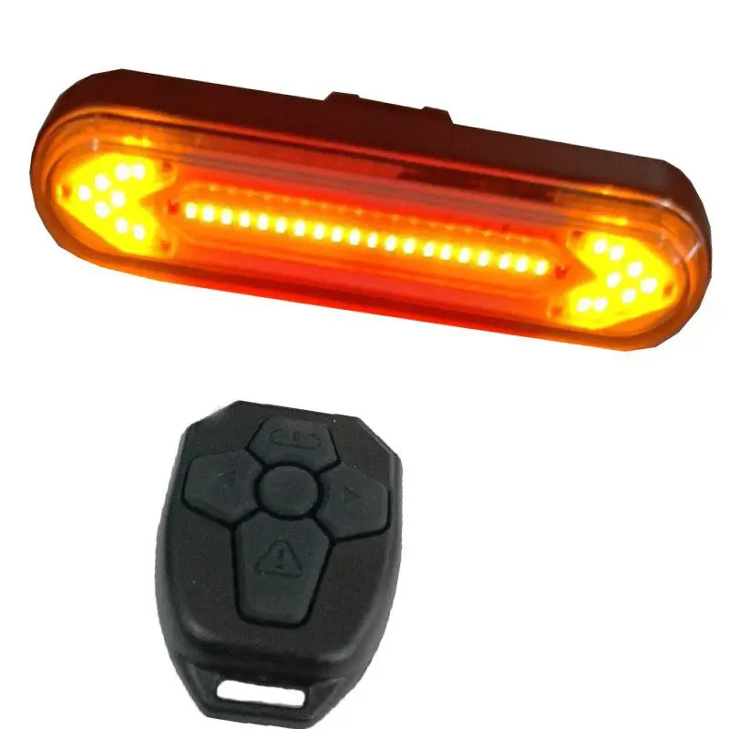 B Новая велосипедная задняя фара светодиодная беспроводной пульт дистанционного управления USB Перезаряжаемый задний фонарь для горного велосипеда предупреждающий сигнал световой инструмент освещения - Цвет: B