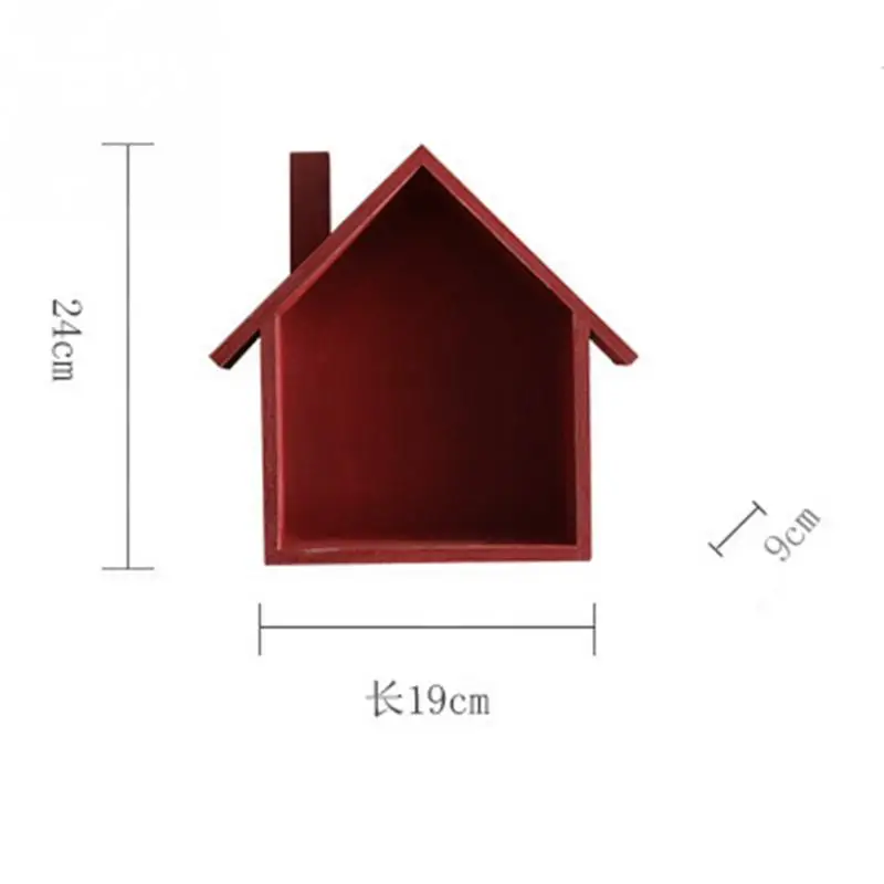 Домашний дисплей, держатель для детской комнаты, полка для хранения в форме дома, декоративная, для спальни, окрашенная, настенная, для гостиной, деревянная
