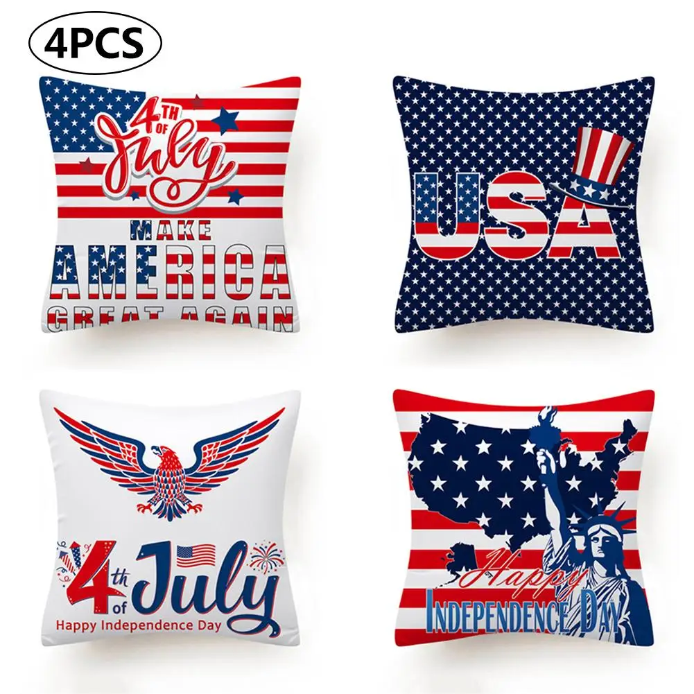 

4PCS Patriotic Flag Cushion Relax Neck Protection Orthopedics Throw Pillowcase Cushion Home Decor pillow case juventus real madr