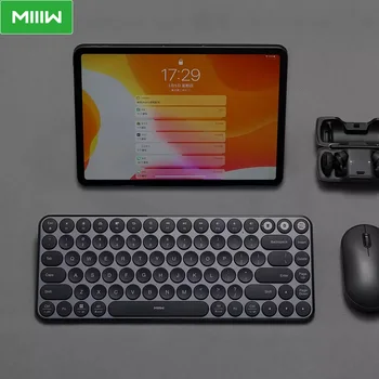 

MIIIW Blutooth Dual-mode Mini Keyboard 85 Keys 2.4GHz Metal Keyboard Multi System Wireless For Office Computer Laptop Tablet Key