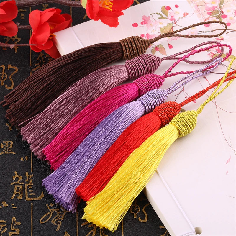 Wholesale 100pcs/lot 15cm Long Silk Tassel Fringe Trim High Quality Tassel Trim Tassels For