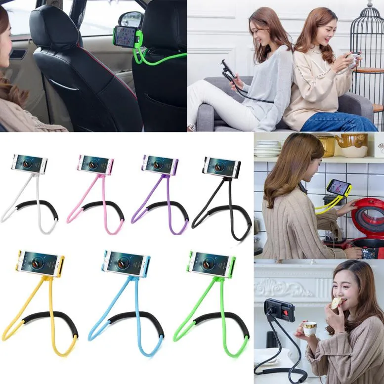 

Universal Mobile Phone Holder Lazy Neck Hanging Style Bed Mount Lazy Bracket Smartphone Stand For iPhone Xiaomi #ND