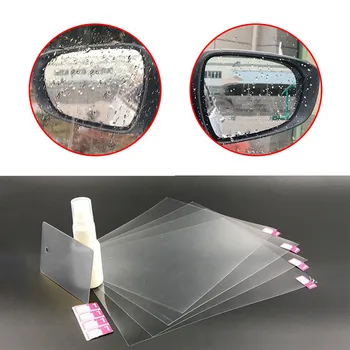 

4Pcs Car Rear Mirror Protective Film Anti Fog Window Clear Rainproof Rear View Mirror Protective Soft Film Auto Accessories