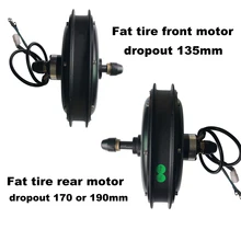 48V 1500W Electric fat tire bike brushless gearless front rear thread and cassette hub motor for snow beach bicycle