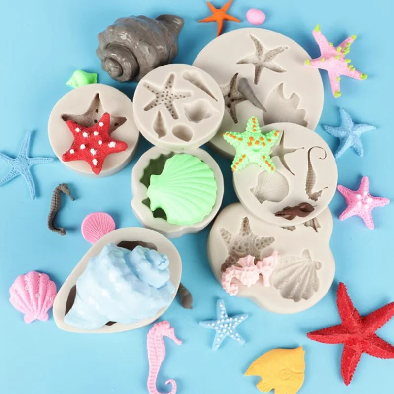 Various Conch Shapes Resin Silicone Mold For DIY Cake Chocolate Dessert Fondant Moulds Kitchen Baking Decoration Tools