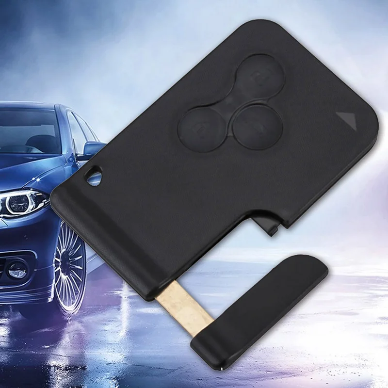 3 Смарт-карта с кнопками для Марка Renault Clio Megane 2 3 Koleos Scenic Card Case черный Автомобильный брелок с маленьким ключом