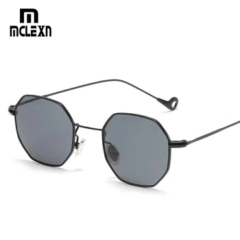 

MCLEXN New Small Square Men Sunglasses Women Metal Ocean Lens Sun Glasses Brand Design Gradient Eyeglasses UV400 Frame