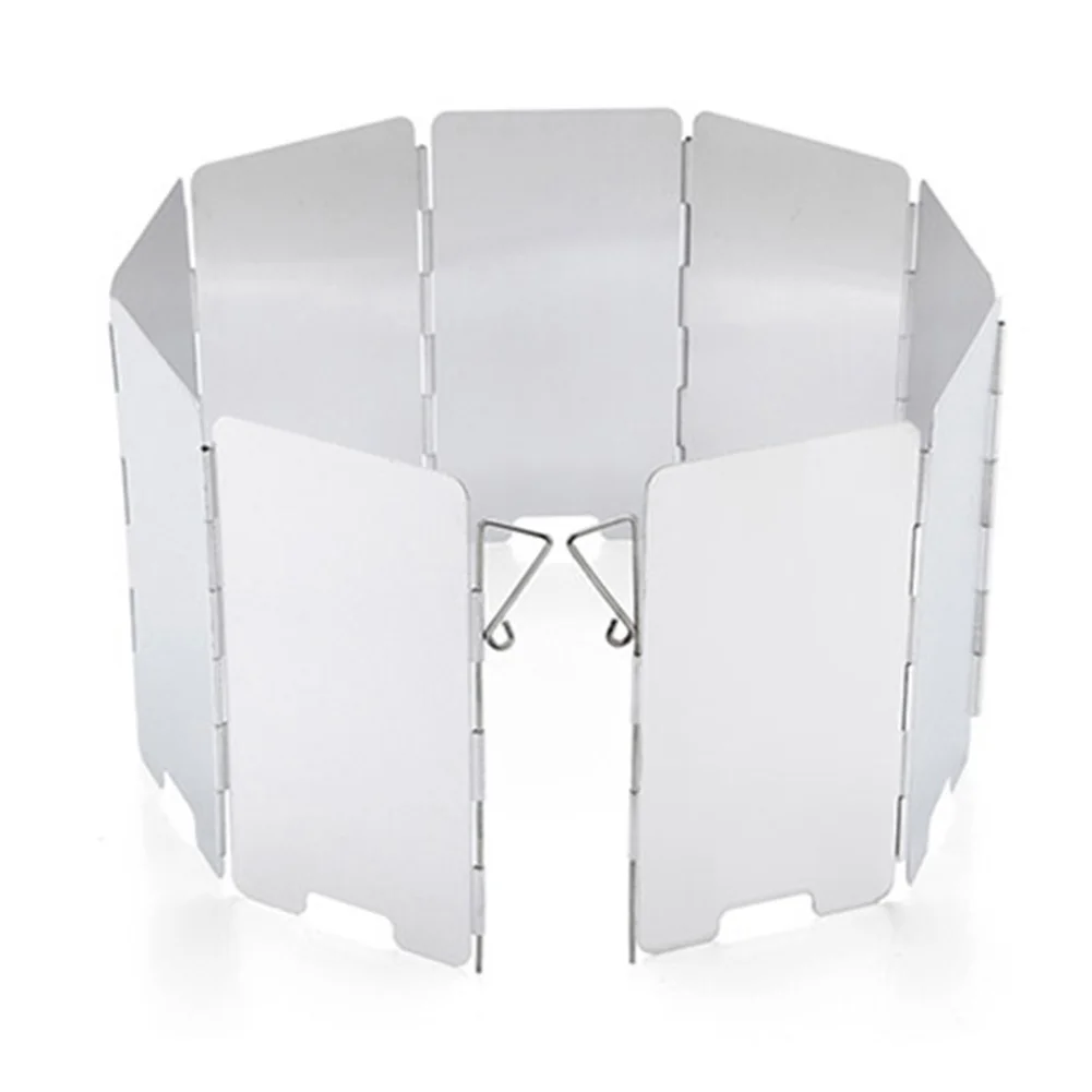 9 Plates Outdoor Wind Shield Camping Gas Stove Wind Protector Screen