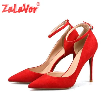 

ZALAVOR Size 32-42 Women Brand Sandals Anke Strap High Heel Summer SHoes Women Fashion Party Wedding Lady Street Sexy Footwear
