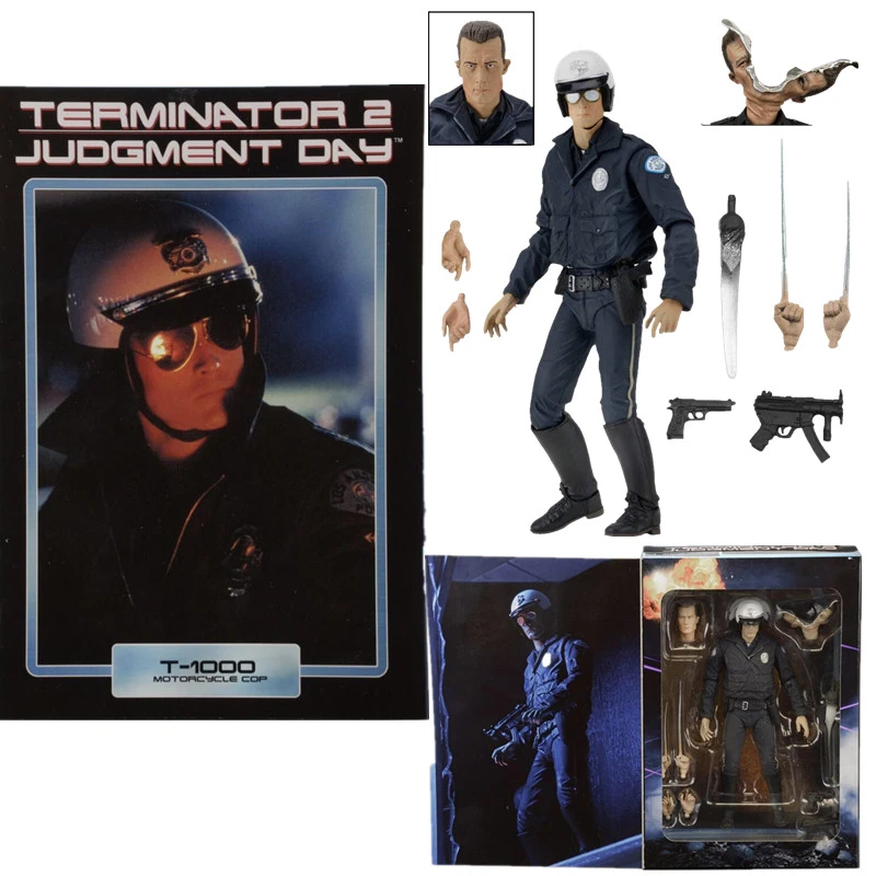 TOYS  ACTION FIGURE THE TERMINATOR 2 JUDGMENT DAY T-1000 Motorcycle Cop NECA R