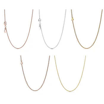 

Basic Necklace 925 Sterling Silver Rose Gold Color Silver 925 Necklace For Women Diy Pendant 45CM -90CM Jewelry