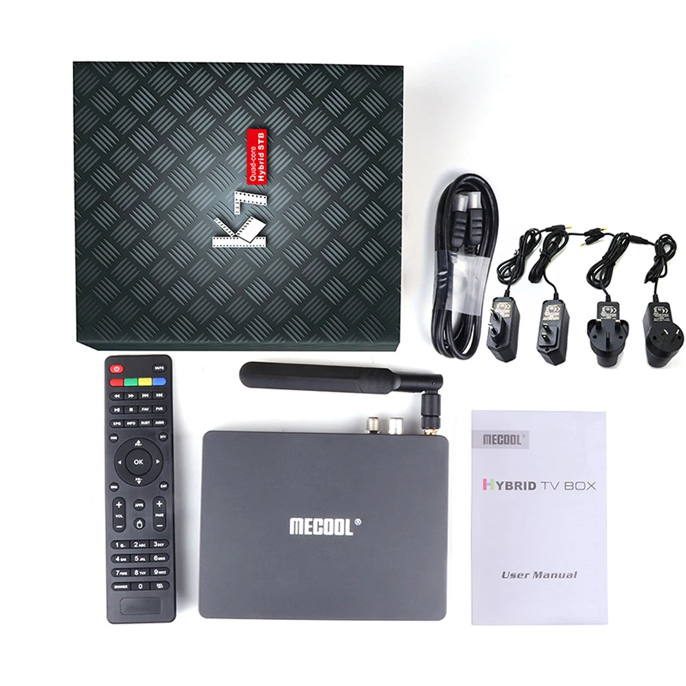 MECOOL Android 9,0 Декодер каналов кабельного телевидения K7 DVB-S2 DVB-T2 DVB-C, 4 ГБ, 64 ГБ, Amlogic S905X2 2,4G/5G Wi-Fi USB 3,0 Smart ТВ ящик медиа плеер