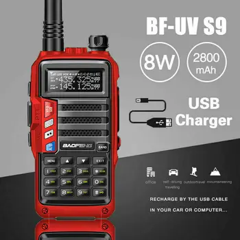 

US BaoFeng UV-S9 Powerful CB Two Way Radio Transceiver 8W Long Range Portable Walkie Talkie for forest&city & USB Charger Cable