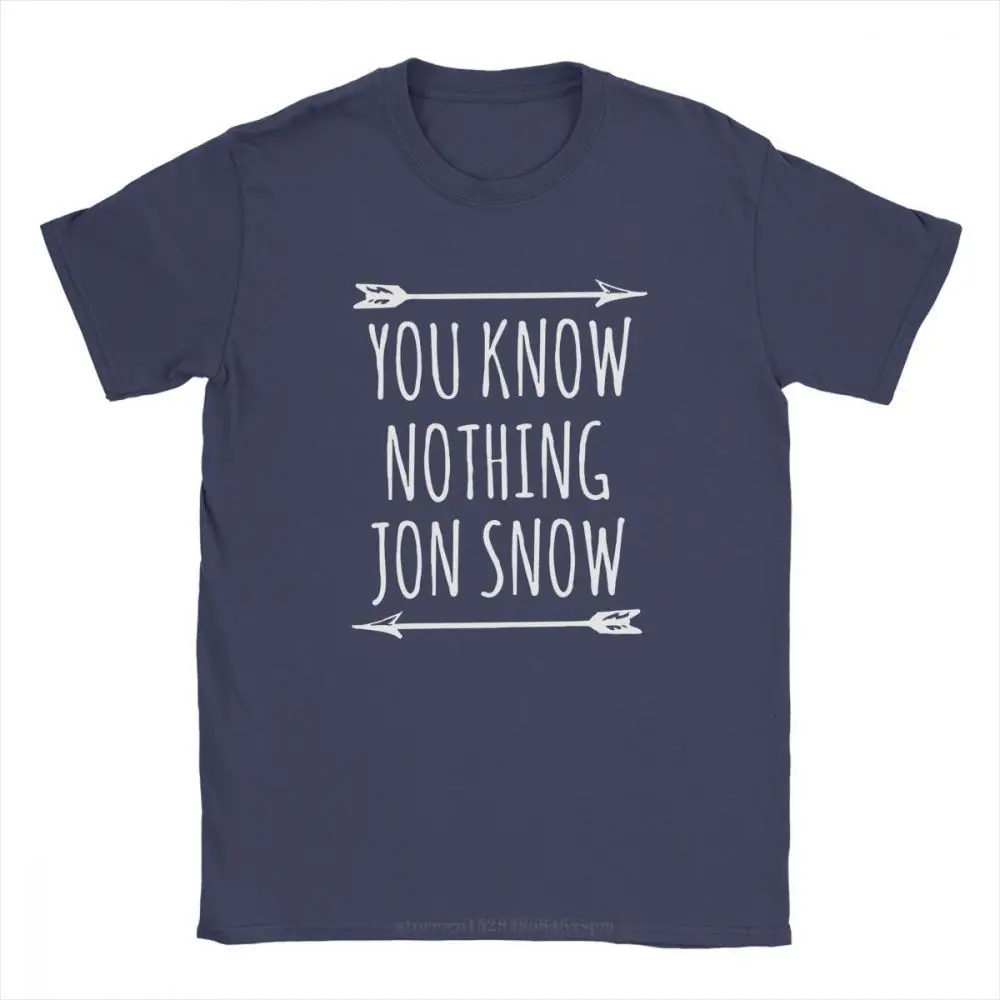 

one yona Games Of Thrones T-Shirts for Men You Know Nothing Jon Snow Short Sleeve Funny Tee Shirt O Neck Cotton Clothes 4XL 5XL