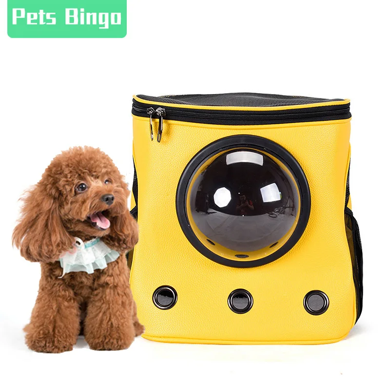 

Pets Bingo Portable Cat Bag Space PU Backpack Breathable Dog Handbag 34*26*38cm Travel Carrying Bag Suit for<10kg Pet Supplies
