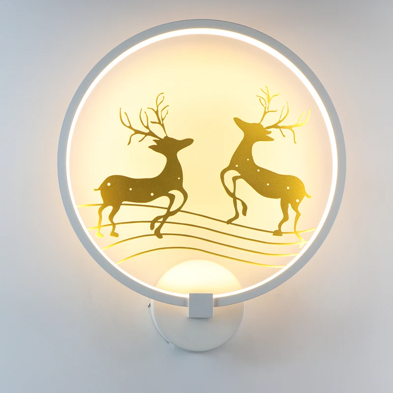 18W LED Wall Lamp Bedroom Bedside Wall Light Indoor Stair Corridor Lighting Decoration Deer Bird Lamp Aluminum+Iron AC90-260V