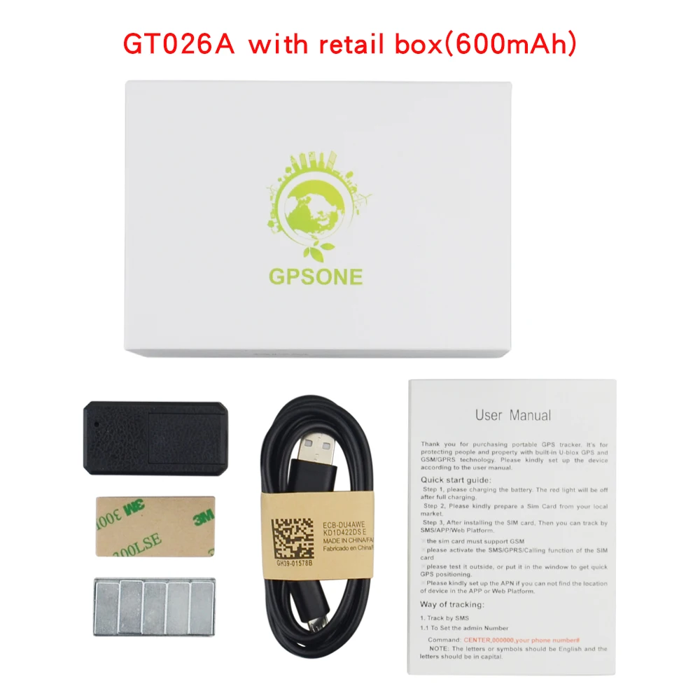 GT026A with box Умный мини gps трекер GT026 для транспортного средства персональный локатор gps голосовой мониторинг gps+ LBS автомобильный трекер в режиме реального времени позиционирования трекер - Цвет: GT026A with box