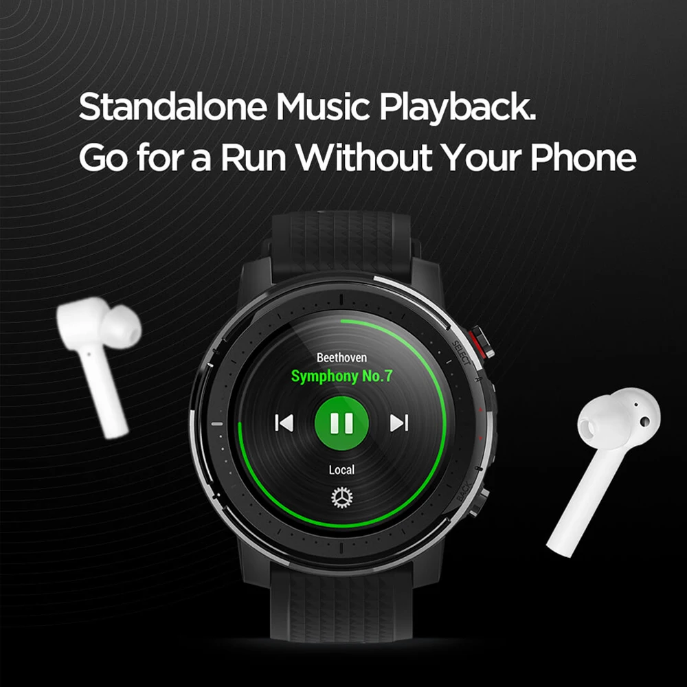 Новые мужские Смарт-часы Amazfit Stratos 3, gps, 1,34 дюйма, 14 дней, батарея, 19 спортивных режимов, 5 АТМ, плавательная музыка, двойной режим, умные часы