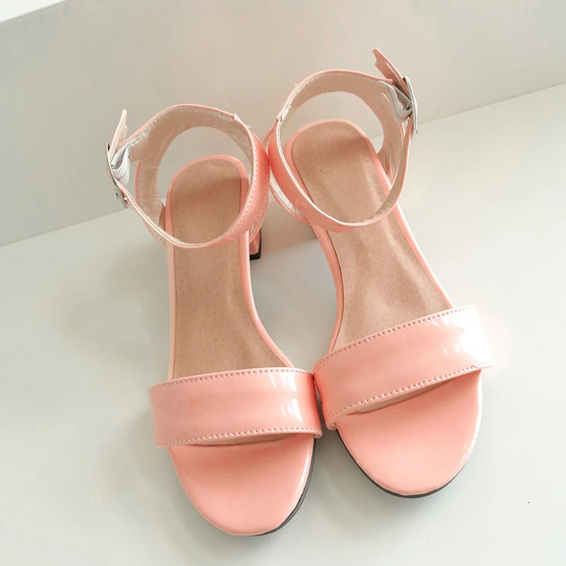 VIGOR FRESHNESS Women Shoes Sandals Summer Ankle Strap Sandals Sizes 30-50 Gladiator Sandals 4.5CM Heels Woman Shoes MY476